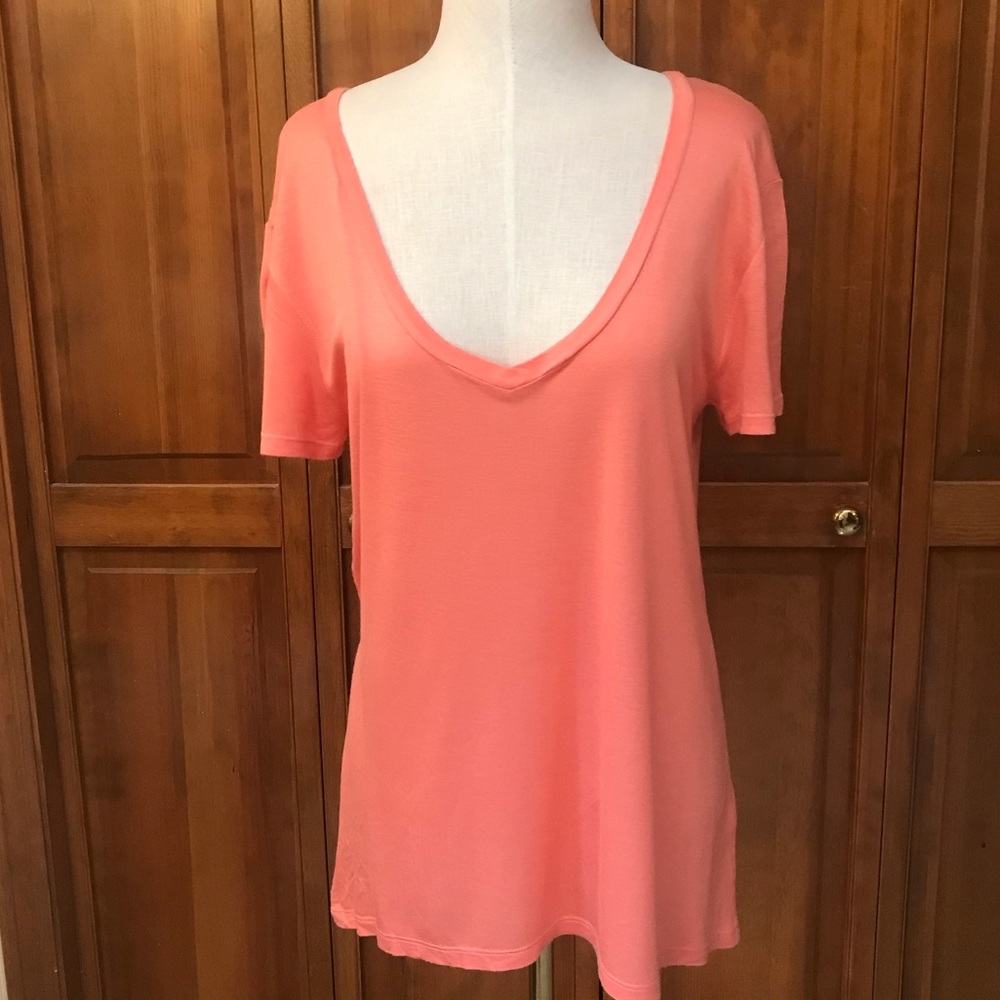 NWOT [ Leith] V-Neck Shirt Flowy | Peach |  S